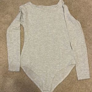 Heather gray long sleeve body suit